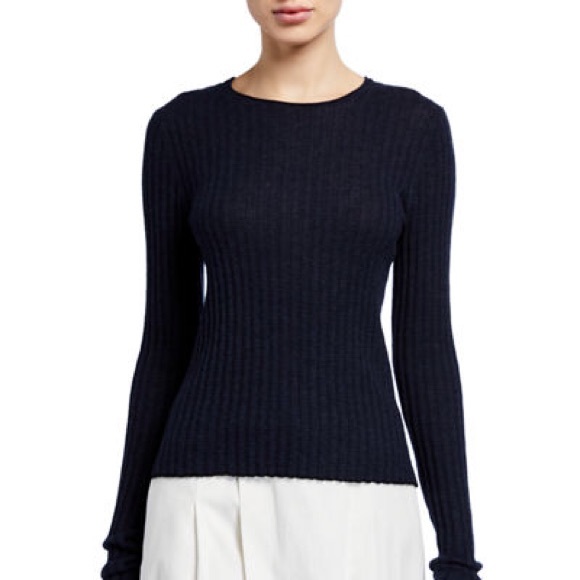 Vince Sweaters - Vince Black Fitted Sweater Cashmere/Nylon